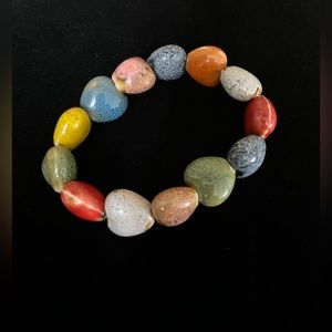 Multicoloured hearts ❤️ Ceramic Beaded Flex Bracelet
